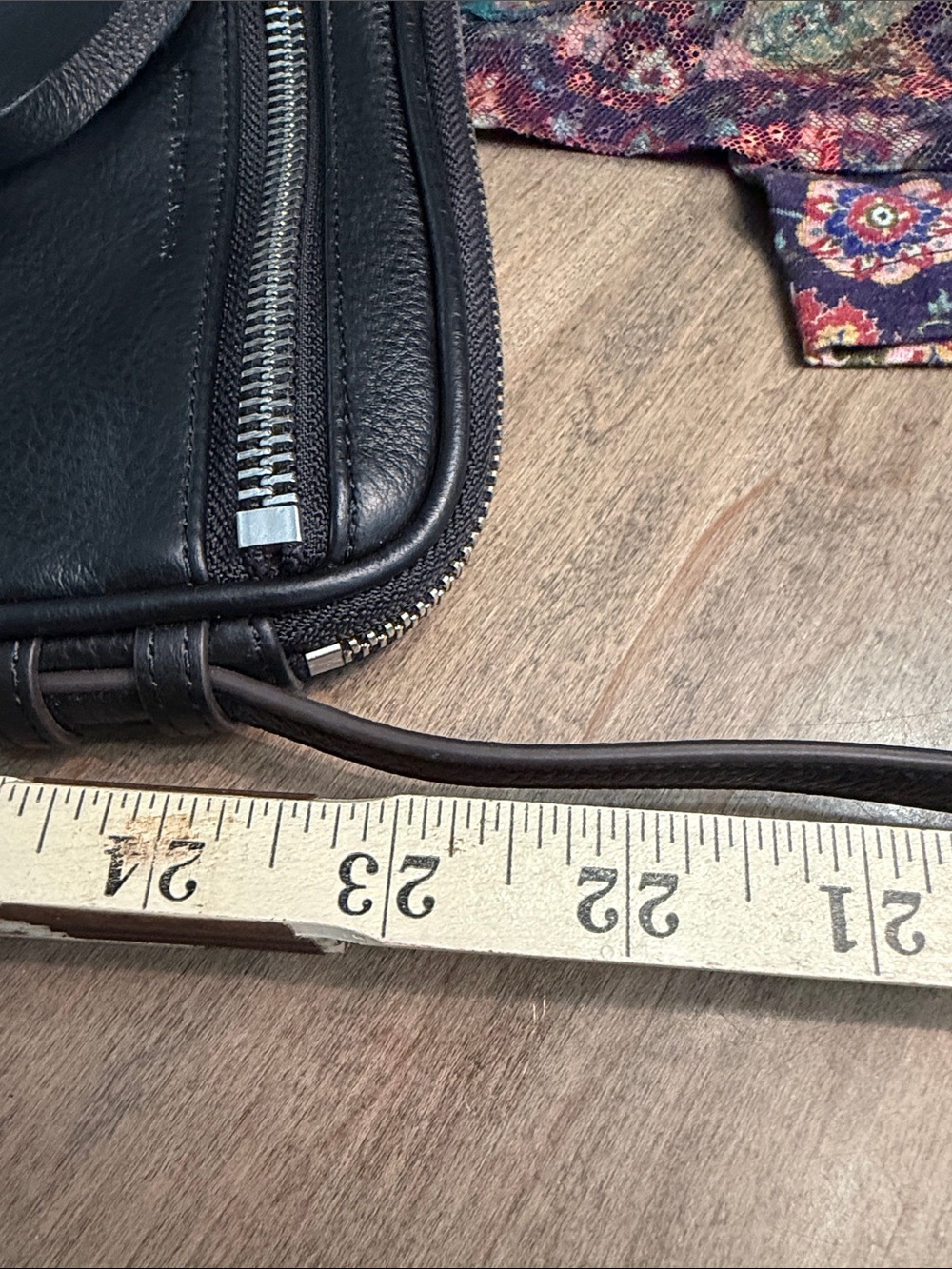 Aimee Kestenberg Berlin Black Pebbled Leather Crossbody with Silver Zipper - Picture 9 of 10